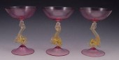 3 VENETIAN GLASS DOLPHIN BASE