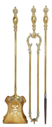 (3) VICTORIAN BRASS FIREPLACE