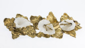 3 VICTORIAN GILT METAL AND GLA
