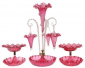 (3) VICTORIAN GLASS EPERGNE &