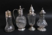 3 VICTORIAN STERLING & GLASS C