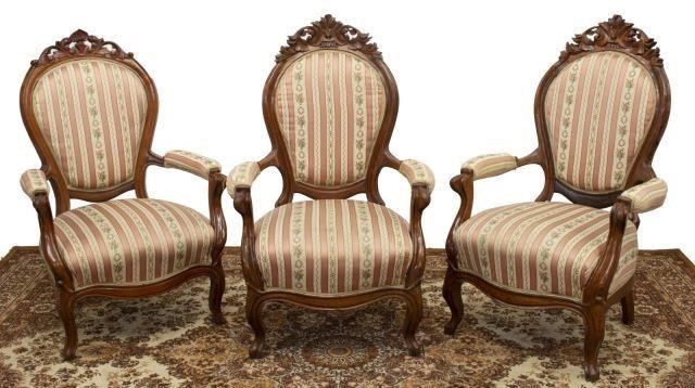 (3) VICTORIAN UPHOLSTERED PARLOR