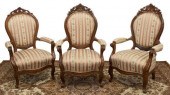 (3) VICTORIAN UPHOLSTERED PARL