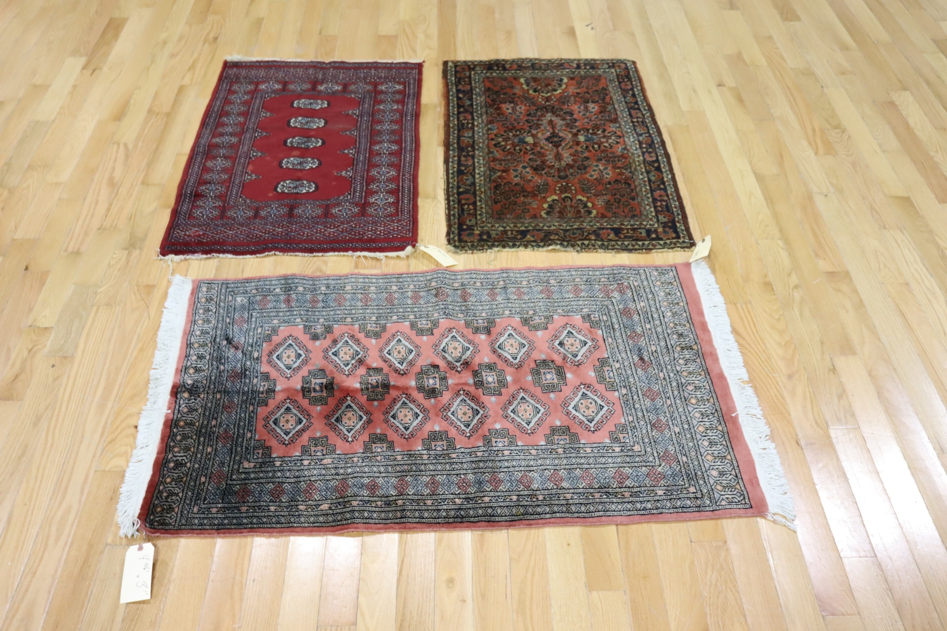 3 VINTAGE AND FINELY HAND WOVEN