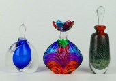 3 VINTAGE ART GLASS PERFUME SC