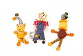 3 VINTAGE BAKELITE JOINTED FIG