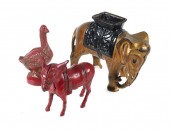 (3) VINTAGE CAST IRON ANIMAL S