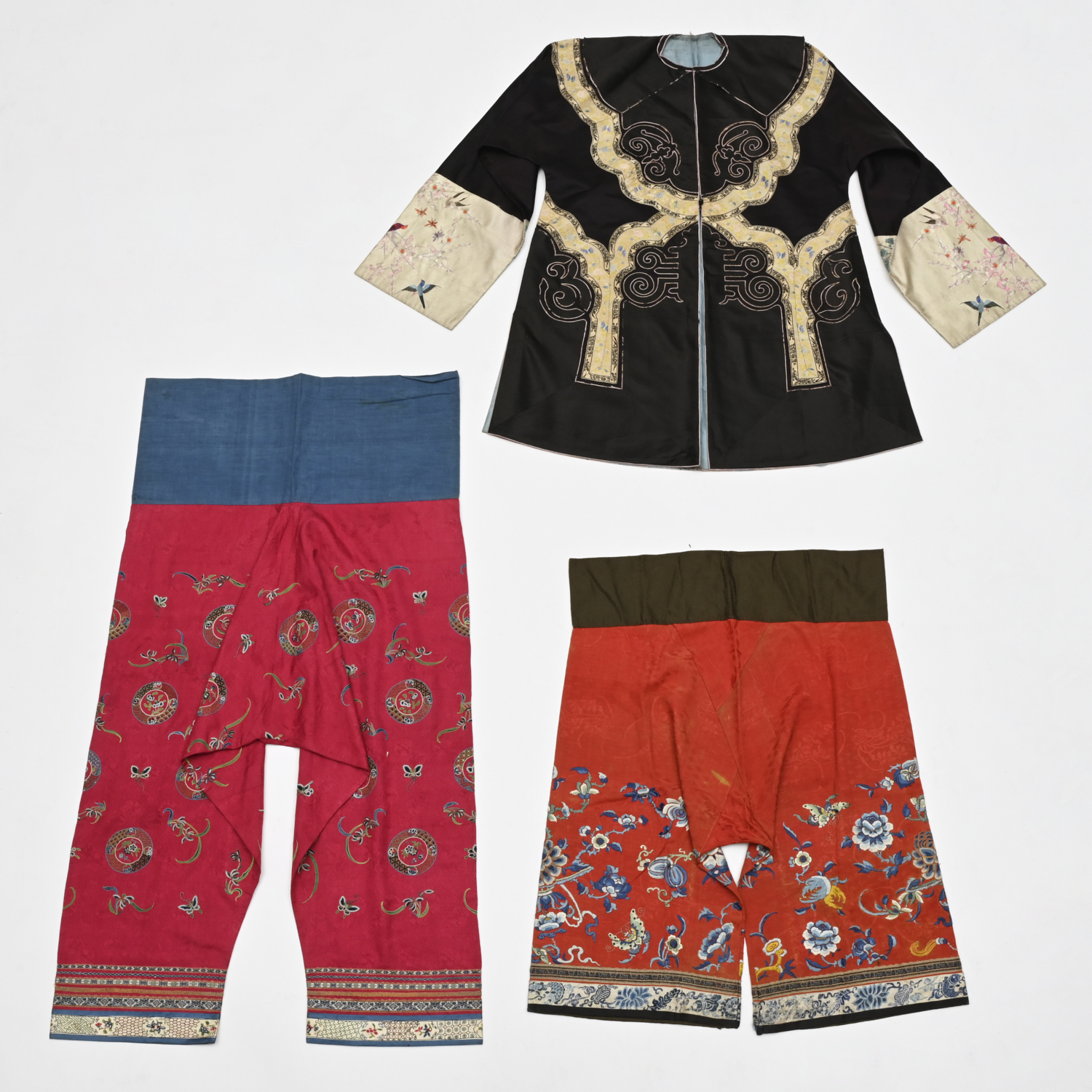 (3) VINTAGE CHINESE EMBROIDERED