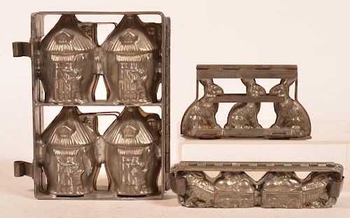 3 VINTAGE CHOCOLATE MOLDS WITH
