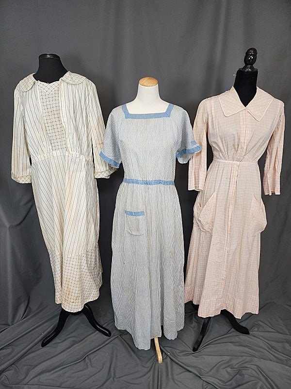 3 Vintage Cotton Printed Dresses.
