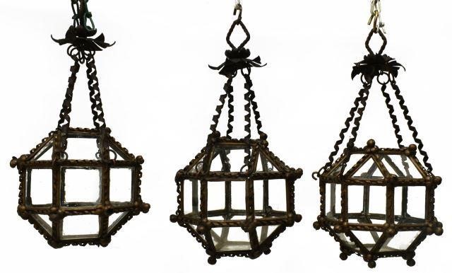 (3) VINTAGE GLAZED HANGING CANDLE