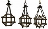 (3) VINTAGE GLAZED HANGING CAN