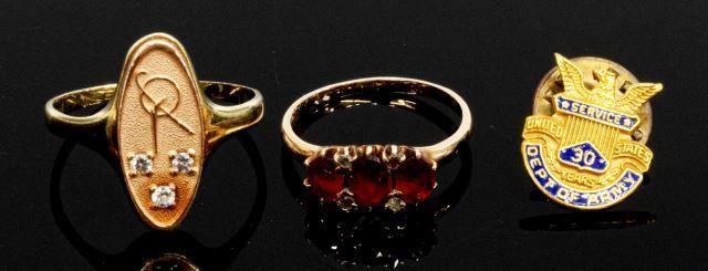 (3) VINTAGE GOLD & MELEE DIAMOND