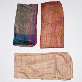 (3) VINTAGE INDIAN SILK BROCAD