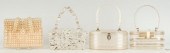 3 VINTAGE LUCITE PURSES AND 1