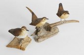 3 VINTAGE MINIATURE CARVED AND