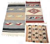 3 VINTAGE NATIVE AMERICAN RUGS