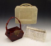 3 VINTAGE PLASTIC PURSES: 1) W