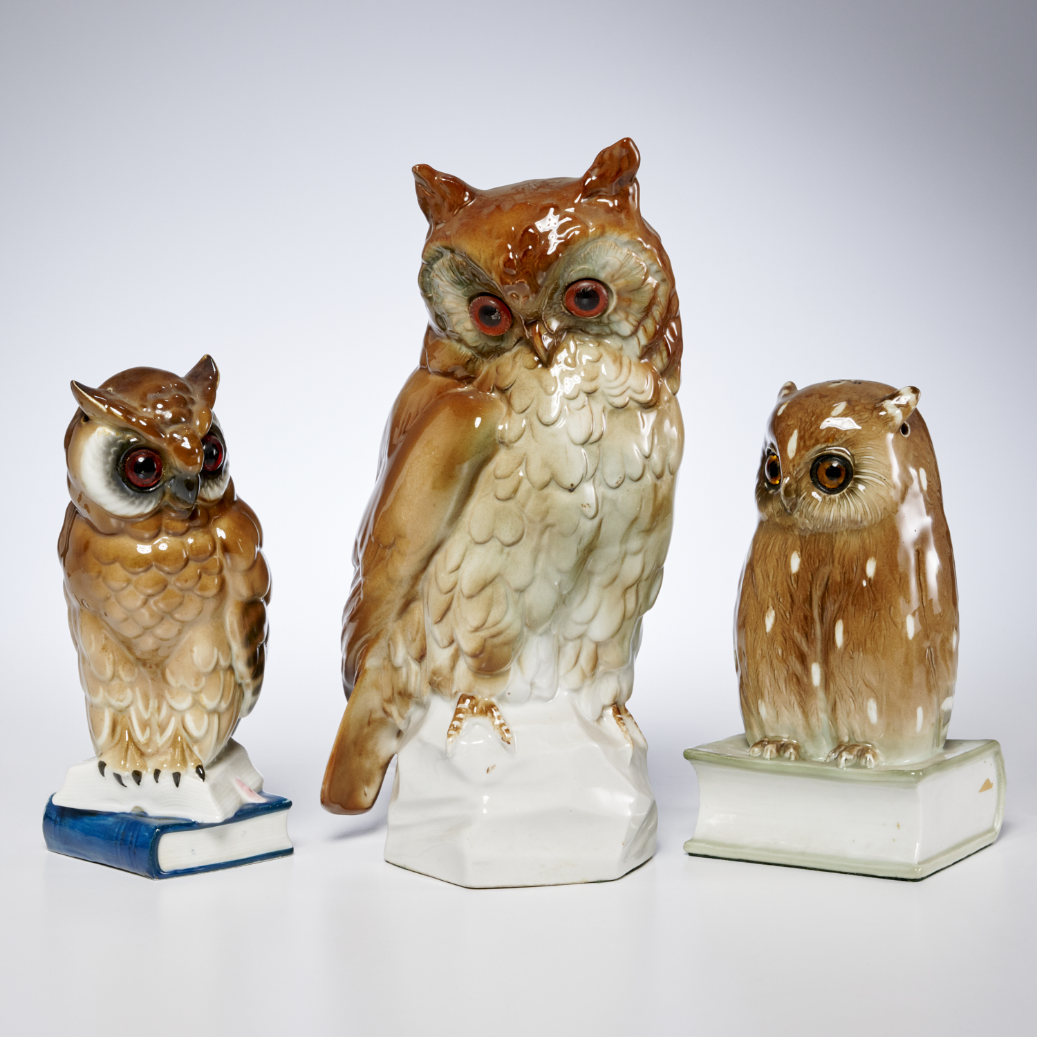 (3) VINTAGE PORCELAIN OWL