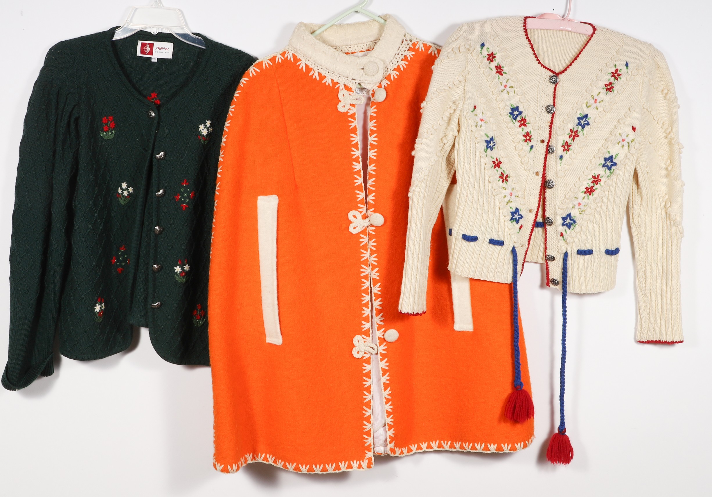 (3) Vintage sweaters and poncho