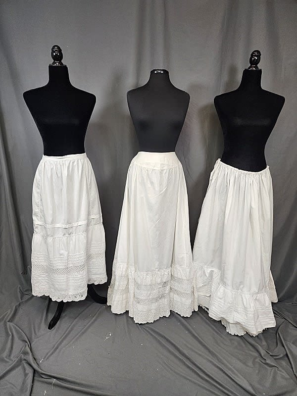 3 Vintage White Petticoats -