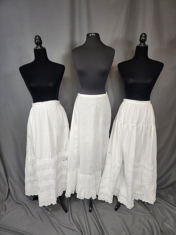 3 Vintage White Petticoats -