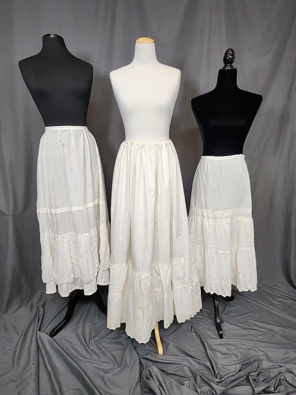 3 Vintage White Petticoats.