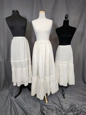 3 Vintage White Petticoats. In