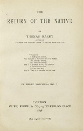 3 vols.  Hardy, Thomas. The Re
