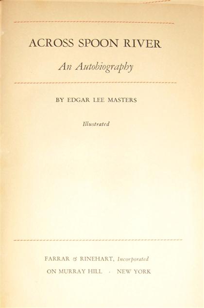 3 vols.  Masters, Edgar Lee: