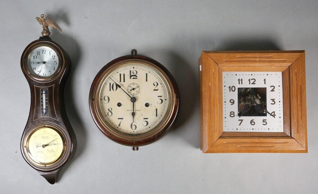 3 WALL CLOCKS SETH THOMAS, GILBERT,