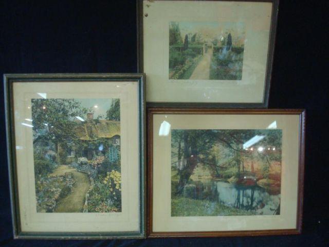 3 Wallace Nutting Prints. Framed