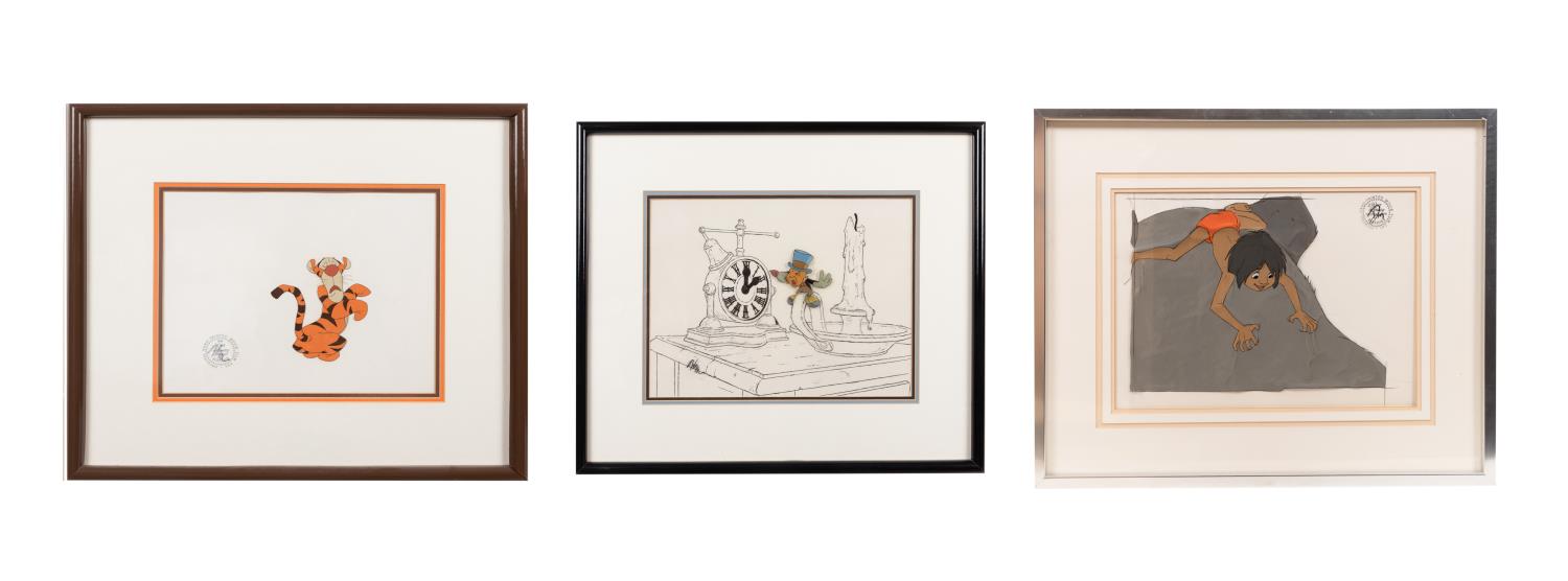 3 WALT DISNEY FRAMED ANIMATION