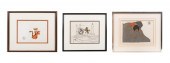 3 WALT DISNEY FRAMED ANIMATION