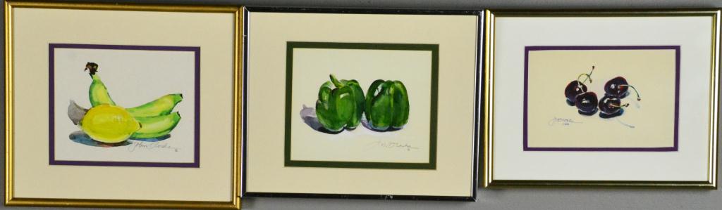 (3) Watercolors by John DroskaThree