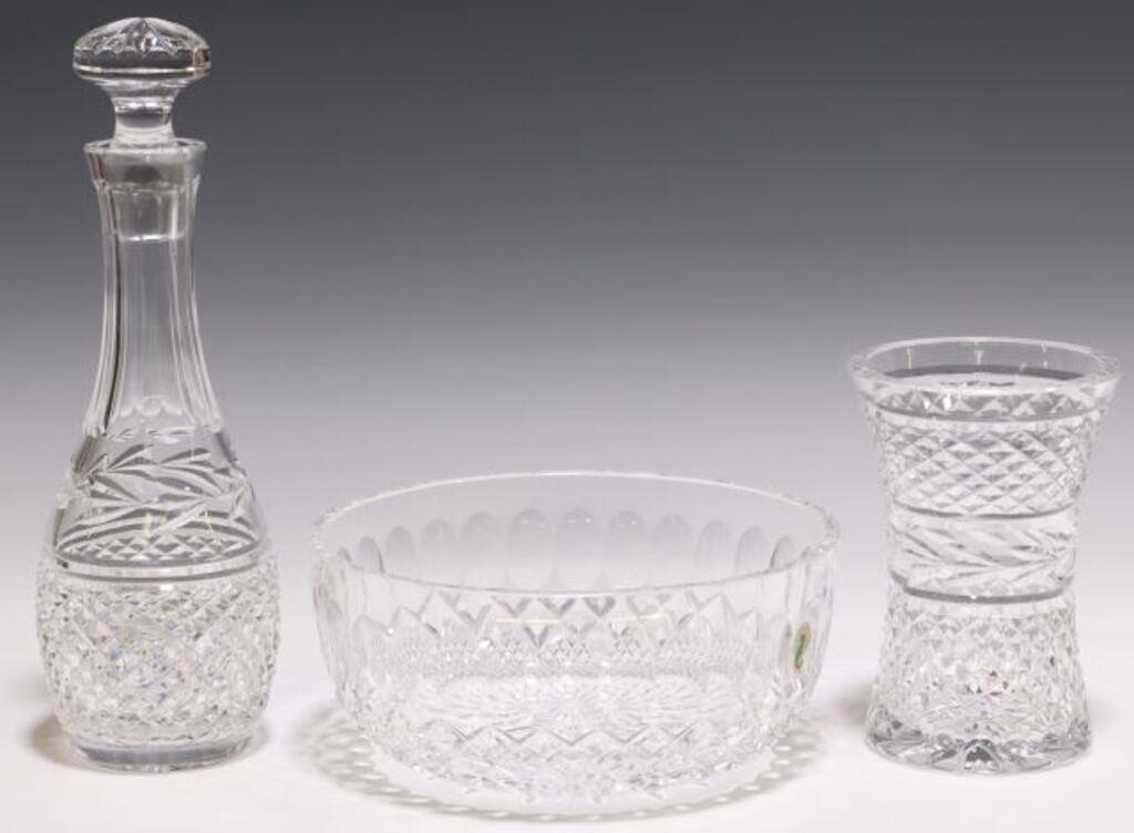 (3) WATERFORD CRYSTAL GLANDORE &