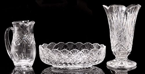 (3) WATERFORD CUT CRYSTAL VASE,