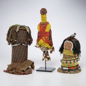 (3) WEST AFRICAN BEADED FIGURE