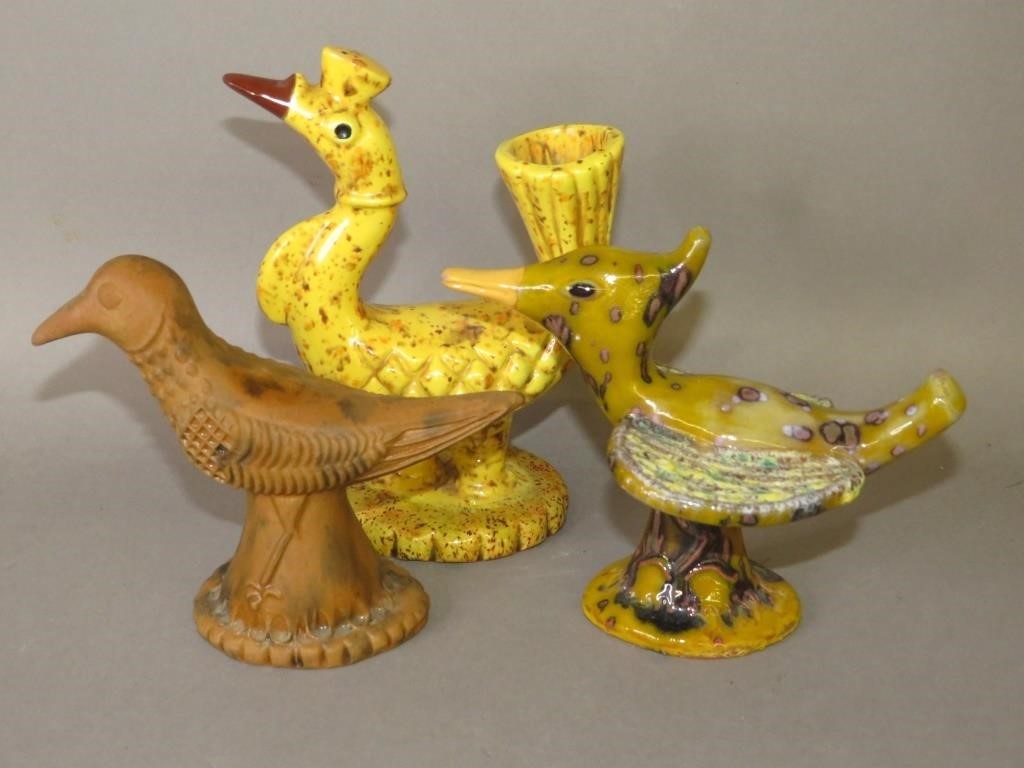 3 WHIMSICAL FOLK ART POTTERY