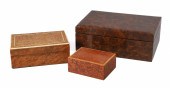 (3) Wood boxes, c/o humidor (1