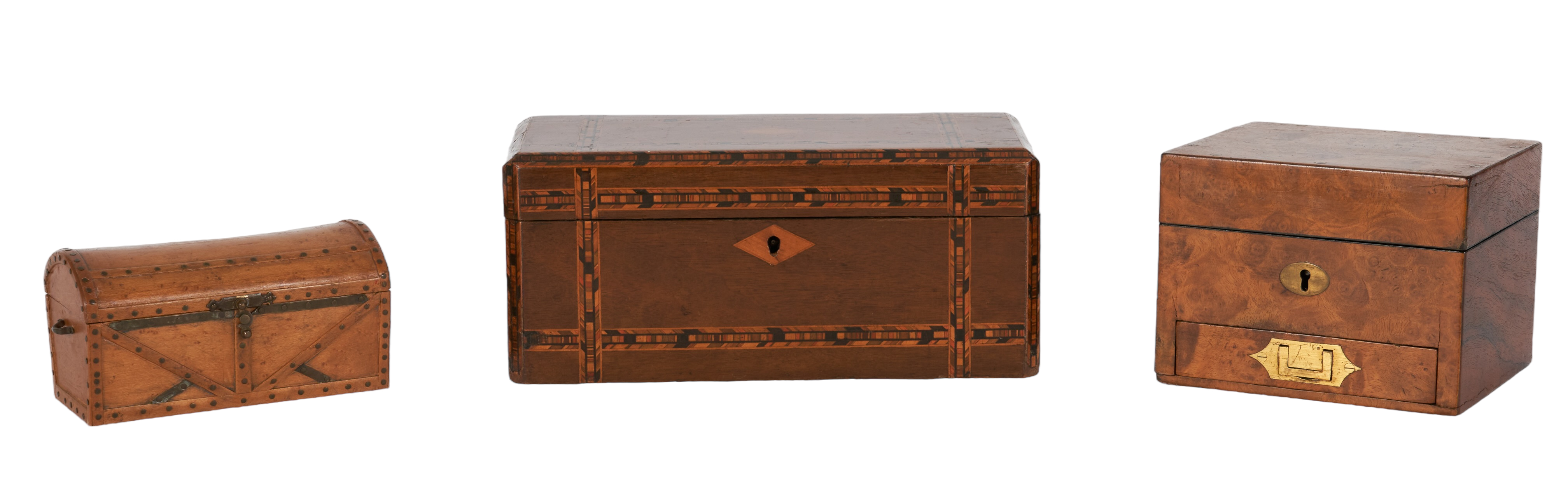 (3) Wood Dresser Boxes and