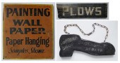 3 WOOD TRADE SIGNS3 painted wo