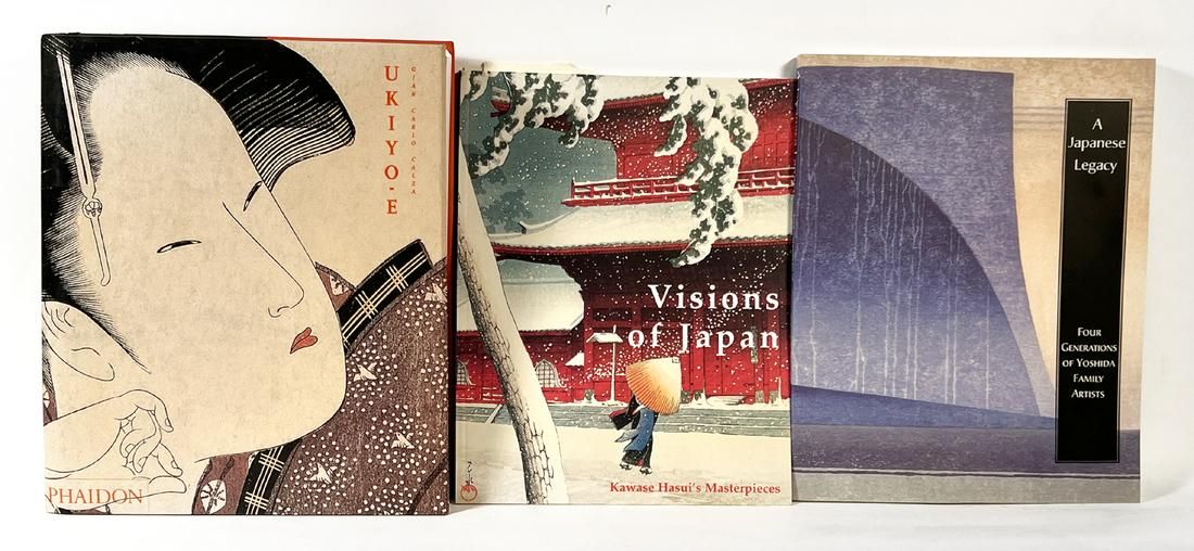 3 WOODBLOCK PRINT BOOKS: UKIYO.E,