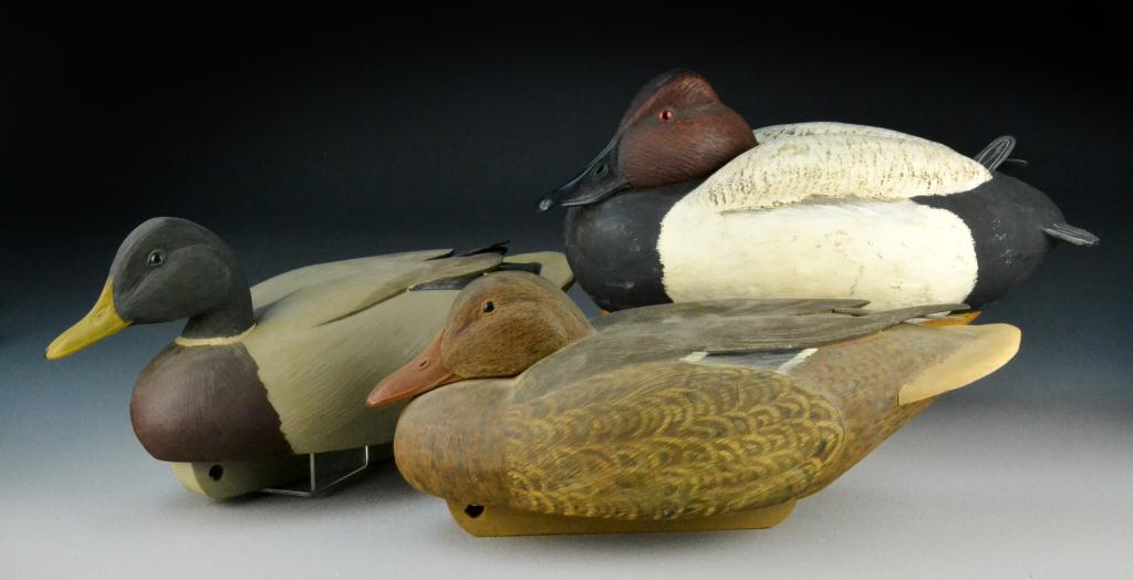 (3) Wooden Duck Decoys - SignedTo