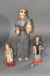 3 WOODEN SANTOS CARVINGS3 wood