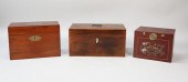 3 WOODEN TEA BOXES3 wooden tea