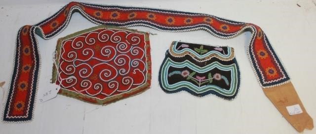 3 WOODLAND INDIAN BEADWORK PIECES