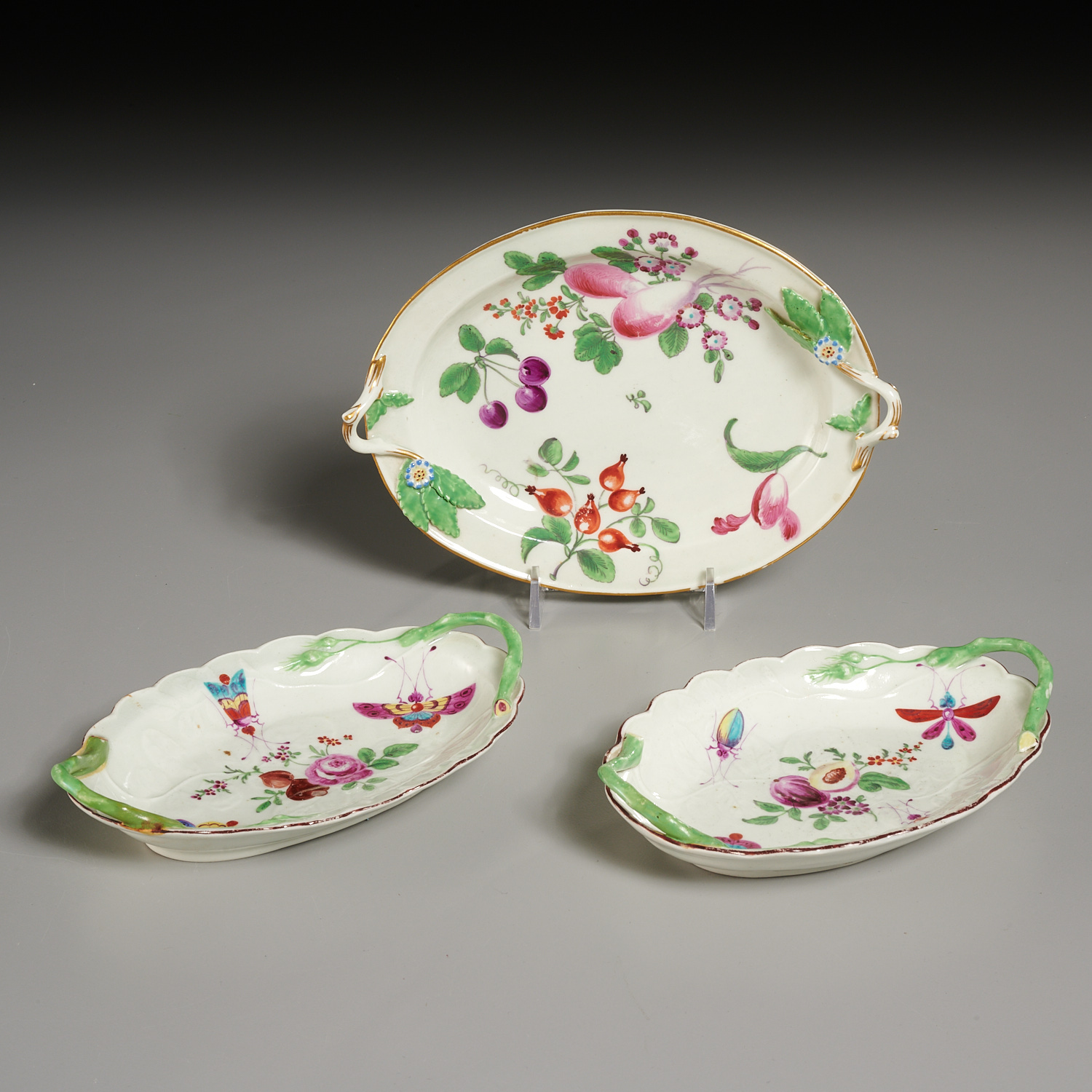 (3) WORCESTER PORCELAIN SWEETMEAT
