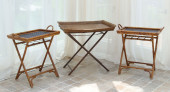 3 WOVEN GRASS & RATTAN BUTLER'