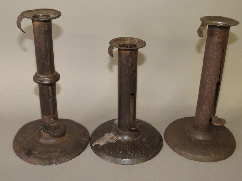 3 WROUGHT IRON HOG SCRAPER STYLE